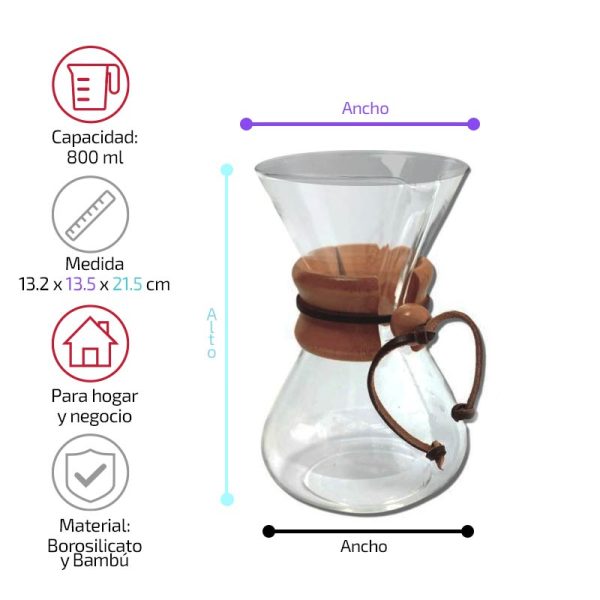 Cafetera Chemex 800 ml - Imagen 2