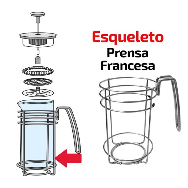 Esqueleto Para Cafetera Prensa Francesa Argento